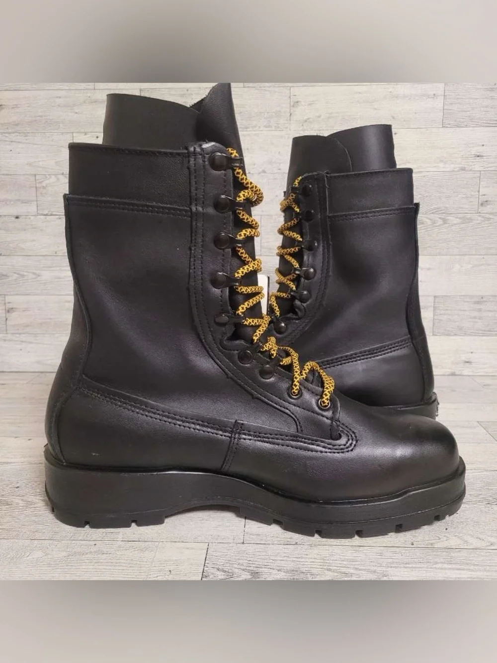 Men's Belleville 360ST Black Leather Steel Toe Combat Boots Size 10.5 Wide NEW